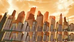 Golden hour  concept city scape background painting thumbnail