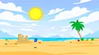 Beach background (cartoon style) thumbnail